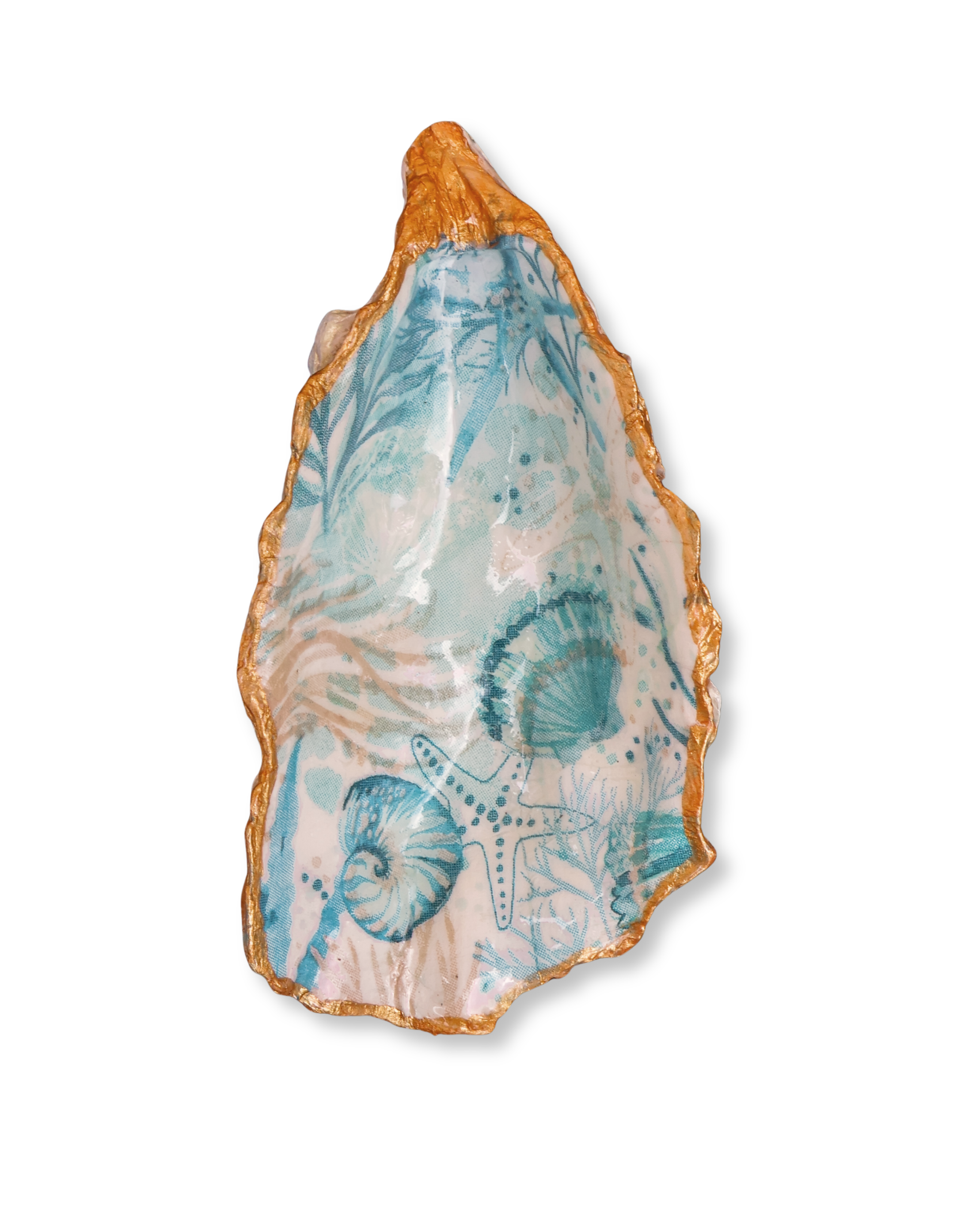 Aqua Drift Oyster Shell Jewelry Dish
