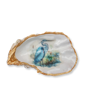 Blue Heron Oyster Shell Jewelry Dish