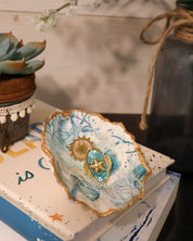Aqua Drift Oyster Shell Jewelry Dish