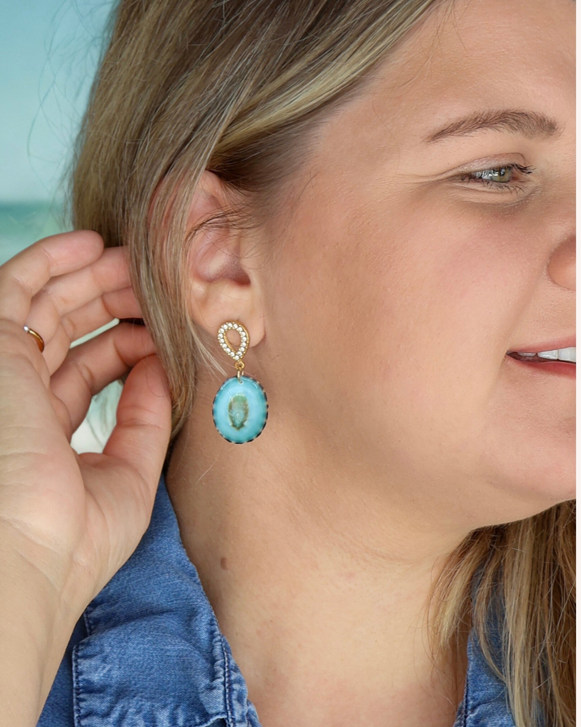 Ocean Light Limpet Shell Earrings