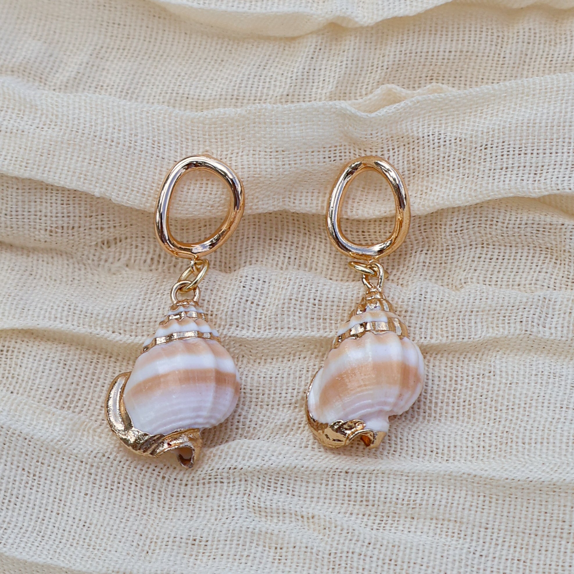 Conch Shell Drop Earrings