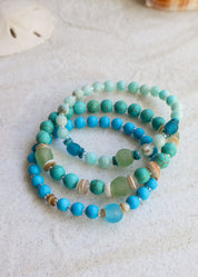Aqua Glow Bracelet Stack