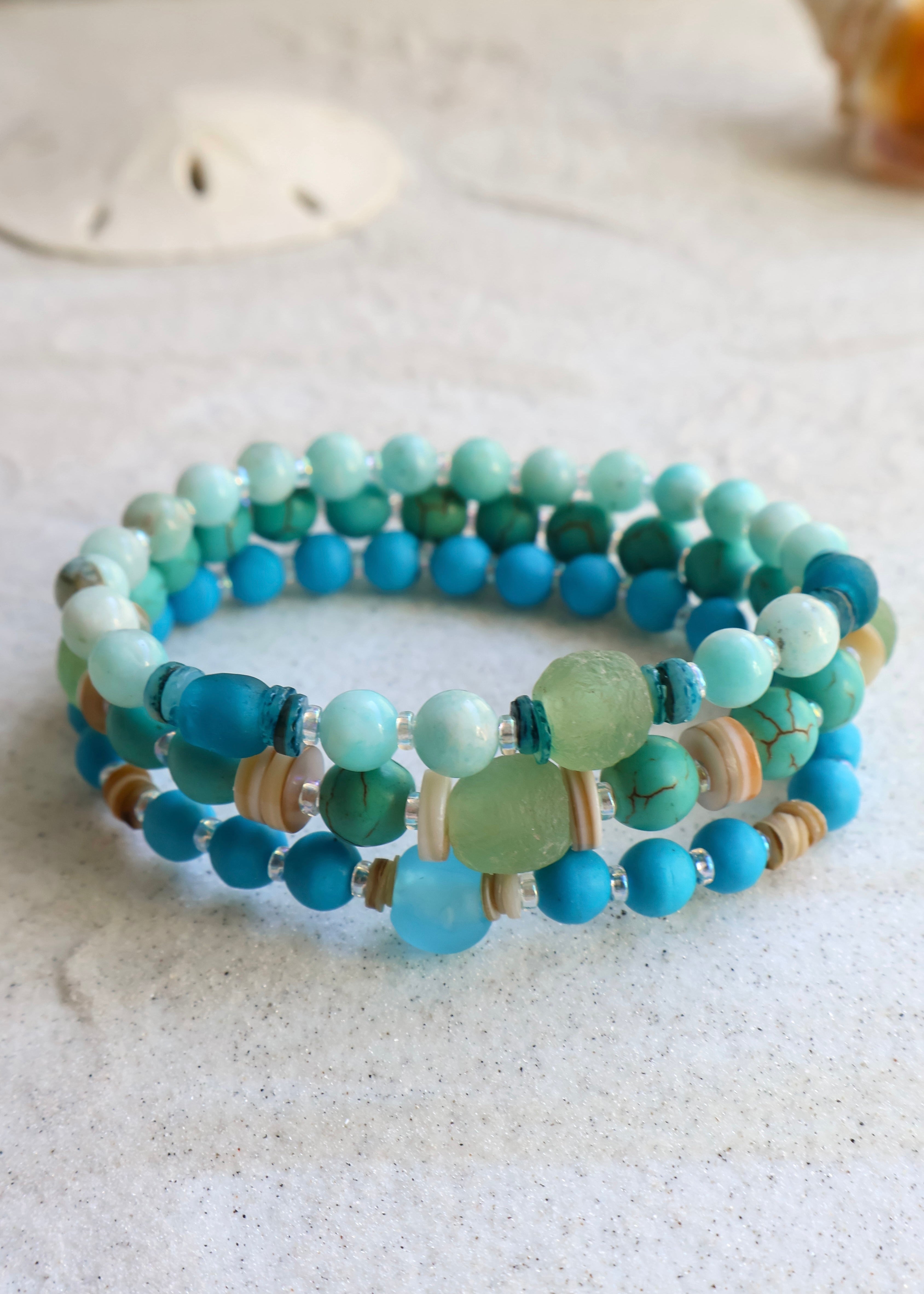 Aqua Glow Bracelet Stack