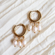 Sunlit Pearl Hoops