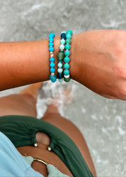 Aqua Glow Bracelet Stack