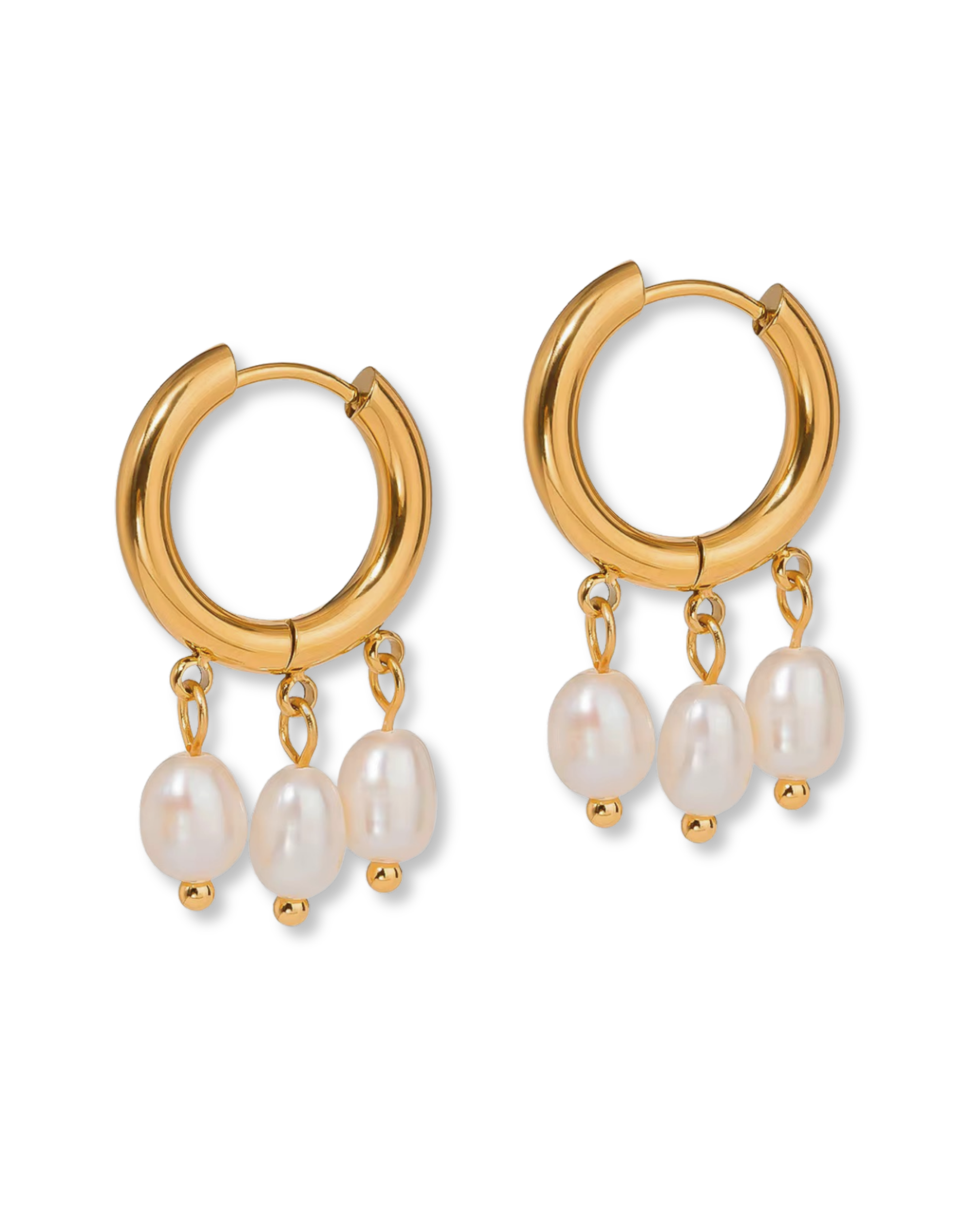 Sunlit Pearl Hoops