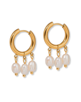 Sunlit Pearl Hoops